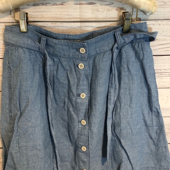 NWT Madewell Denim Button Front Tie Skirt Mini - Picture 3 of 6